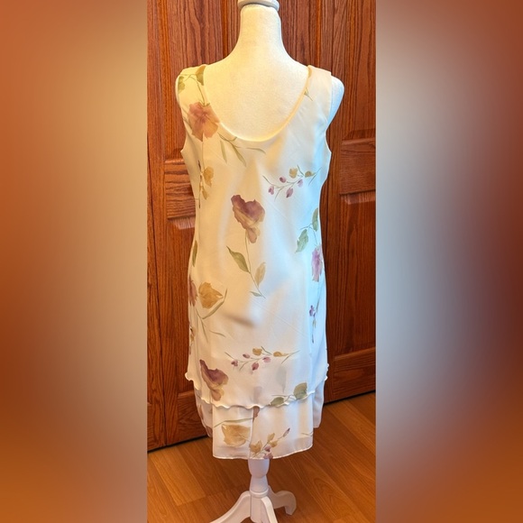 NWT Jeffrey & Dara Dress Womens 8 Evenings by Tom Barra Ivory Lace Sheer Lined - Picture 6 of 16